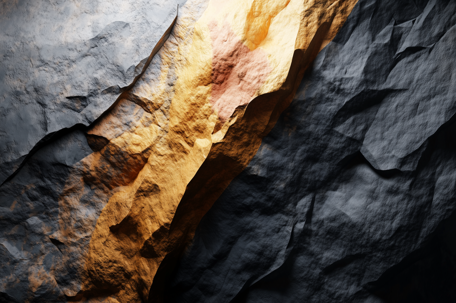 Geological render showing layered mineralized structure